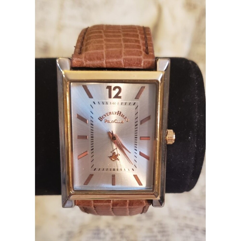 Classy, Simple- Beverly Hills Polo Club - Brown Leather Band - Men's Watch